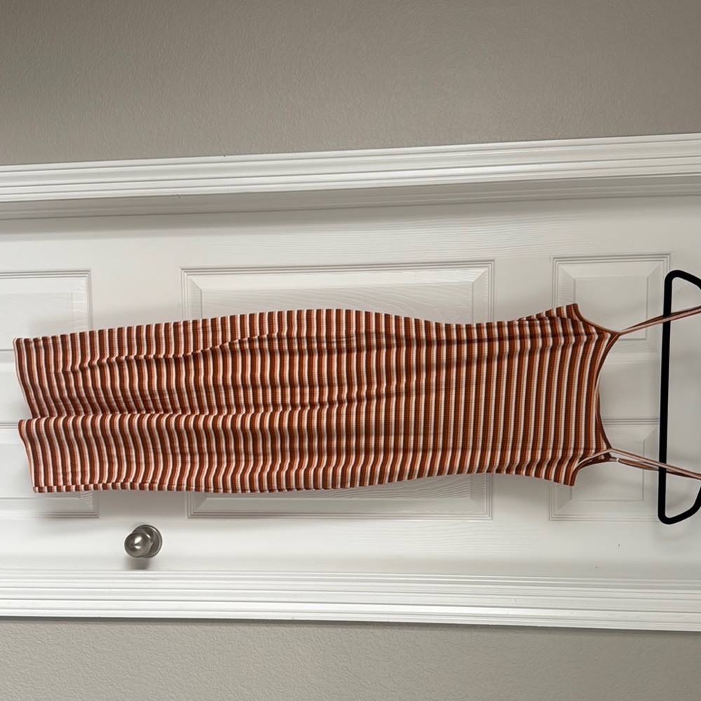 Pink Lily Brown and Cream Striped Top